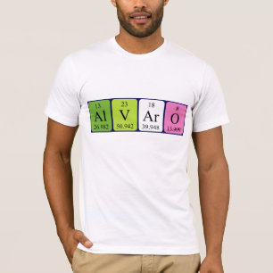 Camisa de nombre de tabla periódica de Alvaro