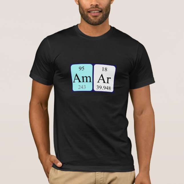 Camisa de nombre de tabla periódica de Amar (Anverso)