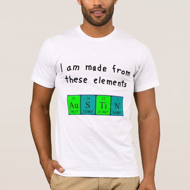 Camisa de nombre de tabla periódica de Austin (Anverso)
