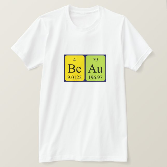 Camisa de nombre de tabla periódica de Beau (Anverso del diseño)