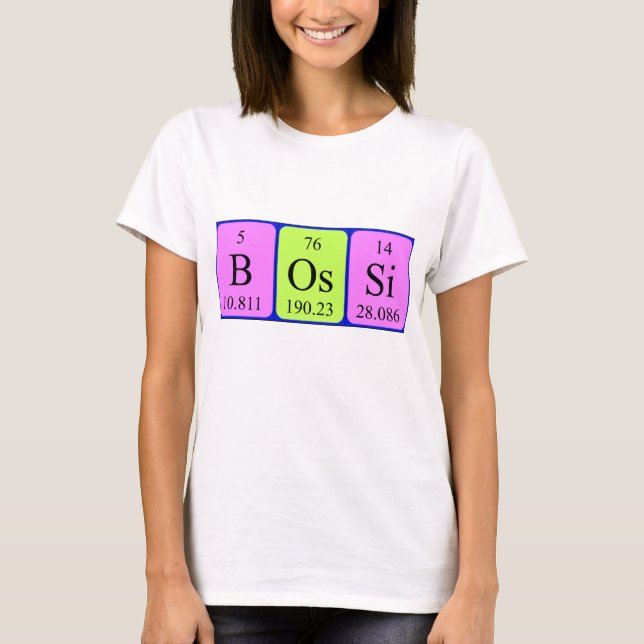 Camisa de nombre de tabla periódica de Bossi (Anverso)