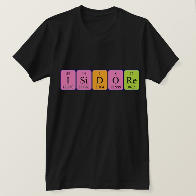 Camisa de nombre de tabla periódica de Isidore (Anverso del diseño)