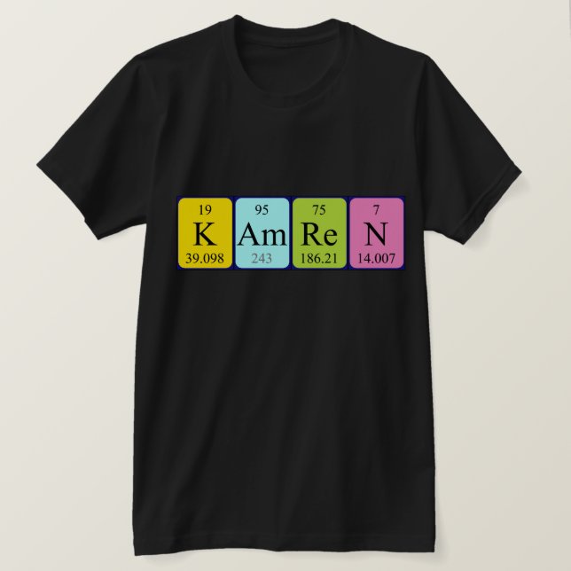 Camisa de nombre de tabla periódica de Kamren (Anverso del diseño)