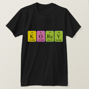 Camisa de nombre de tabla periódica de Korey