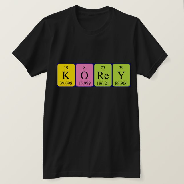 Camisa de nombre de tabla periódica de Korey (Anverso del diseño)