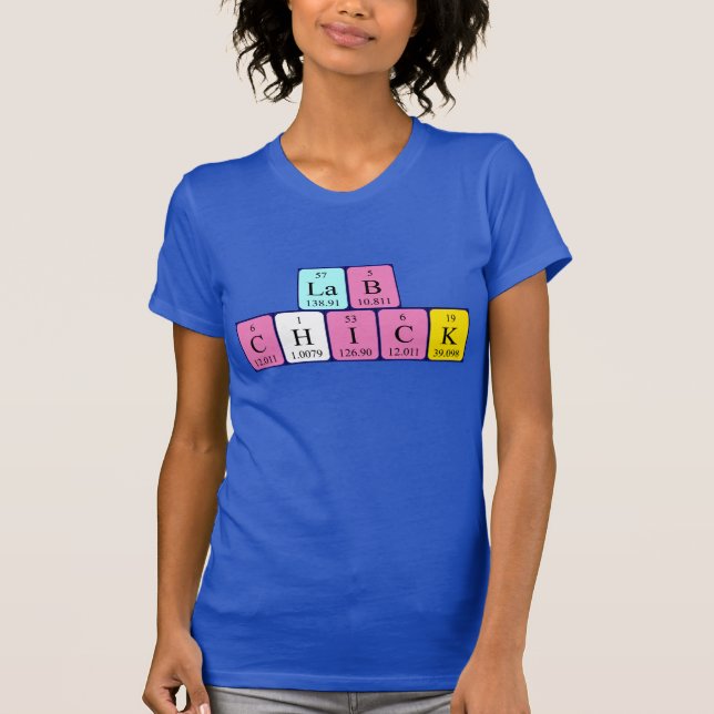 Camisa de nombre de tabla periódica de Lab Chick (Anverso)