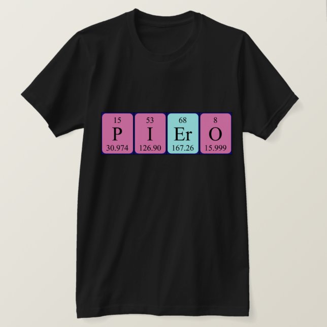 Camisa de nombre de tabla periódica de Piero (Anverso del diseño)
