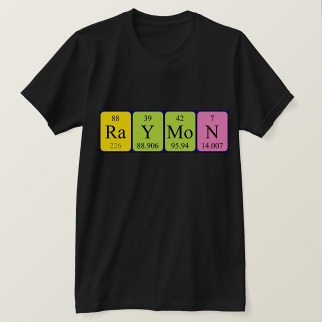 camisa de nombre de tabla periódica de Raymon (Anverso del diseño)