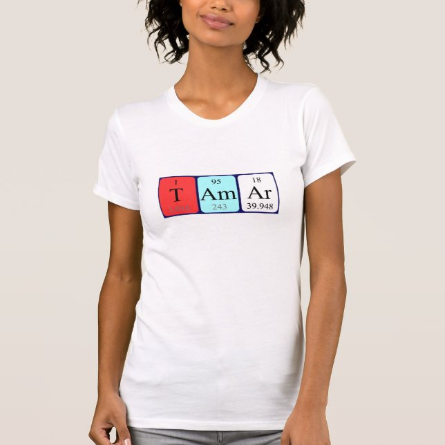 Camisa de nombre de tabla periódica de Tamar (Anverso)