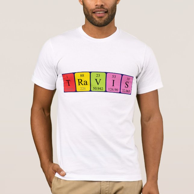 Camisa de nombre de tabla periódica de Travis (Anverso)
