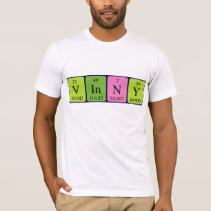 Camisa de nombre de tabla periódica de Vinny