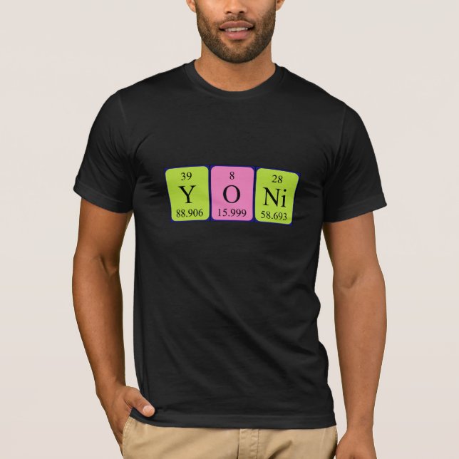 Camisa de nombre de tabla periódica de Yoni (Anverso)