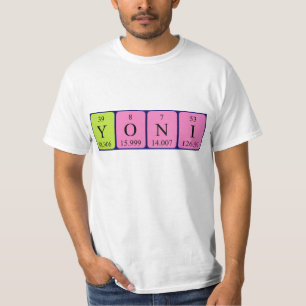 Camisa de nombre de tabla periódica de Yoni