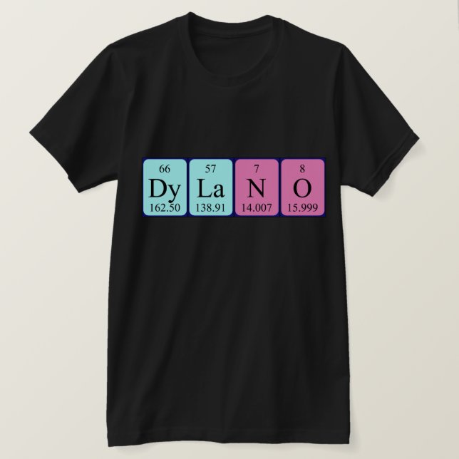 Camisa de nombre de tabla periódica Dylano (Anverso del diseño)