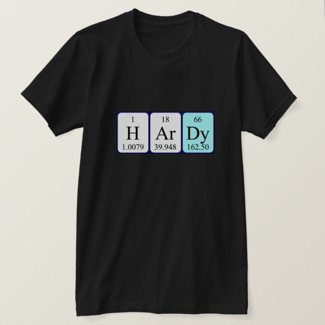Camisa de nombre de tabla periódica Hardy (Anverso del diseño)