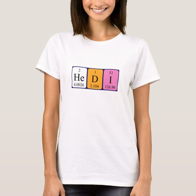 Camisa de nombre de tabla periódica Hedi (Anverso)