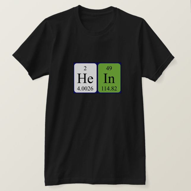 Camisa de nombre de tabla periódica Hein (Anverso del diseño)