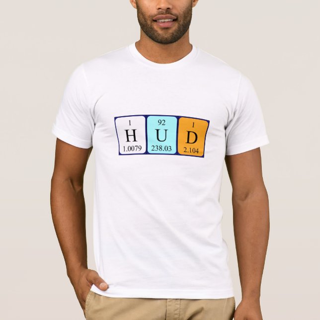 Camisa de nombre de tabla periódica Hud (Anverso)