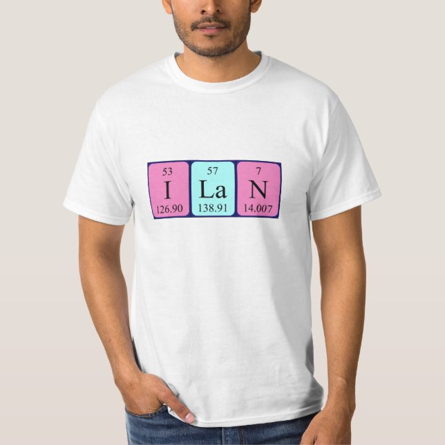 camisa de nombre de tabla periódica Ilan (Anverso)