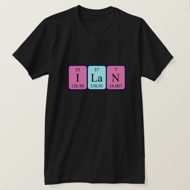 camisa de nombre de tabla periódica Ilan (Anverso del diseño)