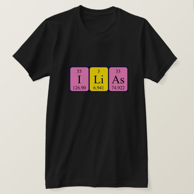 Camisa de nombre de tabla periódica Ilias (Anverso del diseño)