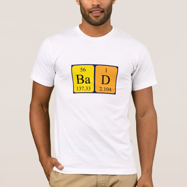 Camisa de nombre de tabla periódica incorrecta (Anverso)