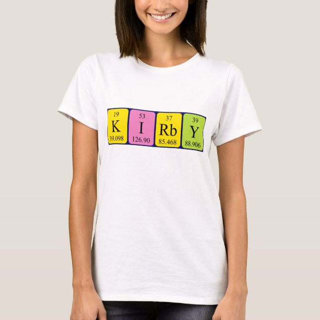 Camisa de nombre de tabla periódica Kirby (Anverso)