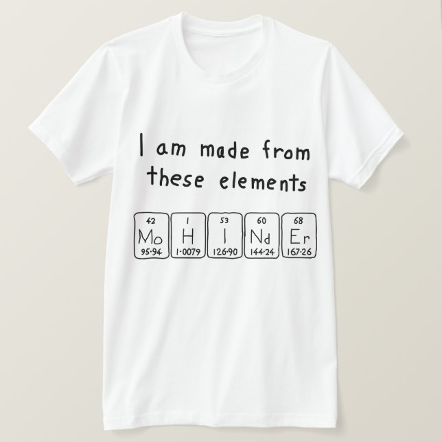 Camisa de nombre de tabla periódica Mohinder (Anverso del diseño)