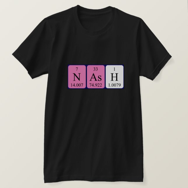 Camisa de nombre de tabla periódica Nash (Anverso del diseño)
