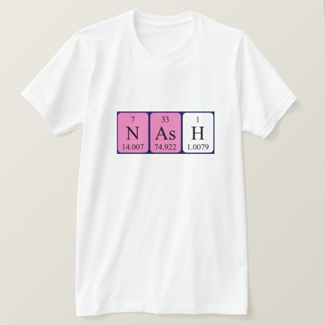 Camisa de nombre de tabla periódica Nash (Anverso del diseño)