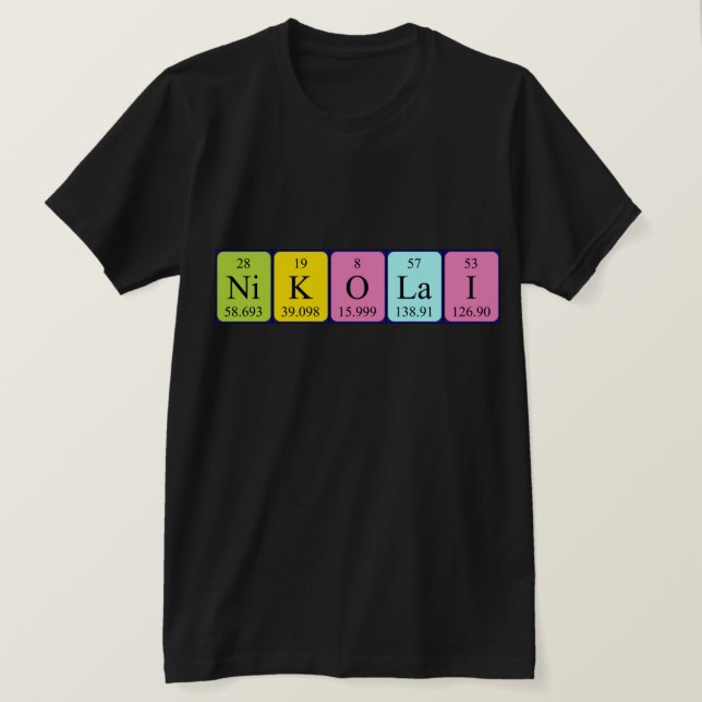 Camisa de nombre de tabla periódica Nikolai (Anverso del diseño)