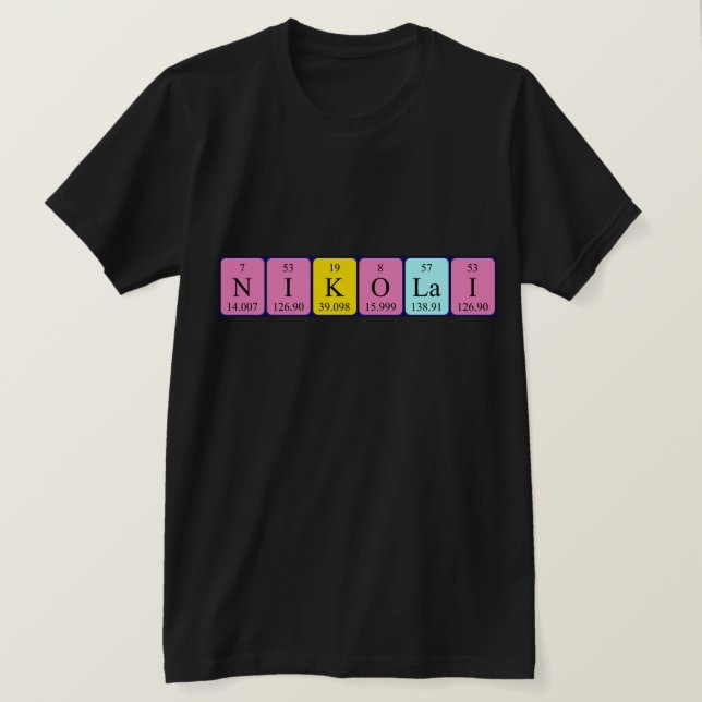 Camisa de nombre de tabla periódica Nikolai (Anverso del diseño)