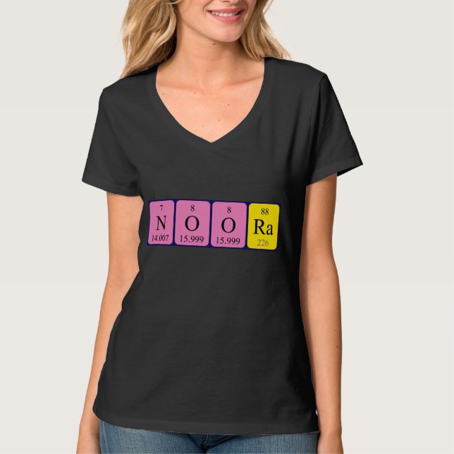 Camisa de nombre de tabla periódica Noora (Anverso)