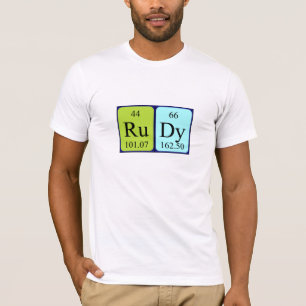 Camisa de nombre de tabla periódica Rudy