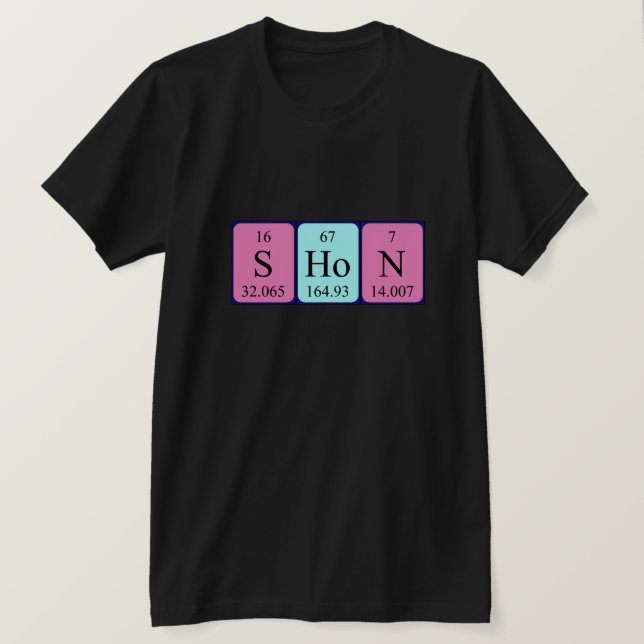 Camisa de nombre de tabla periódica Shon (Anverso del diseño)