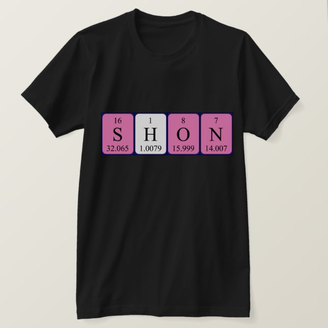 Camisa de nombre de tabla periódica Shon (Anverso del diseño)