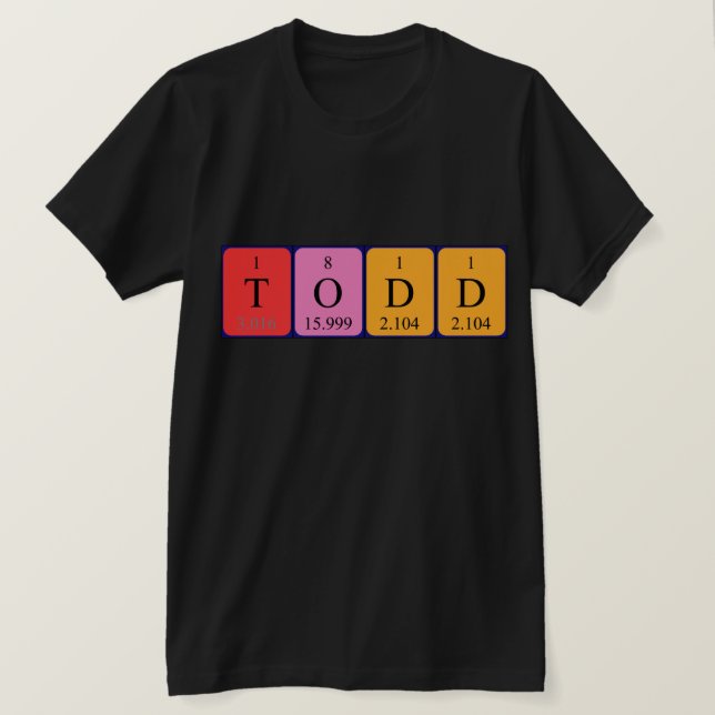 Camisa de nombre de tabla periódica Todd (Anverso del diseño)