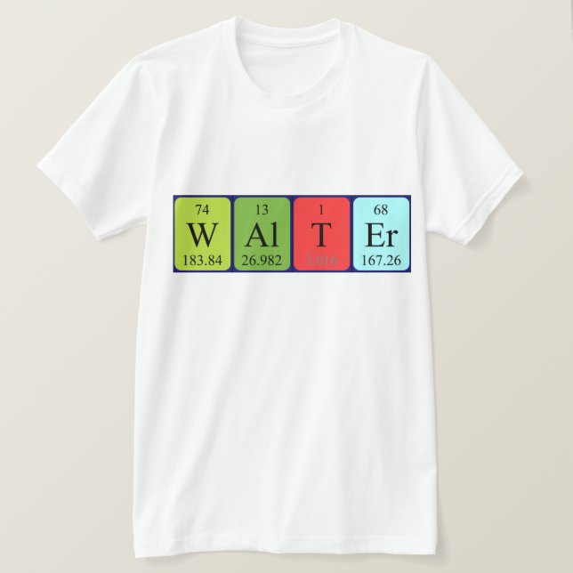 Camisa de nombre de tabla periódica Walter (Anverso del diseño)