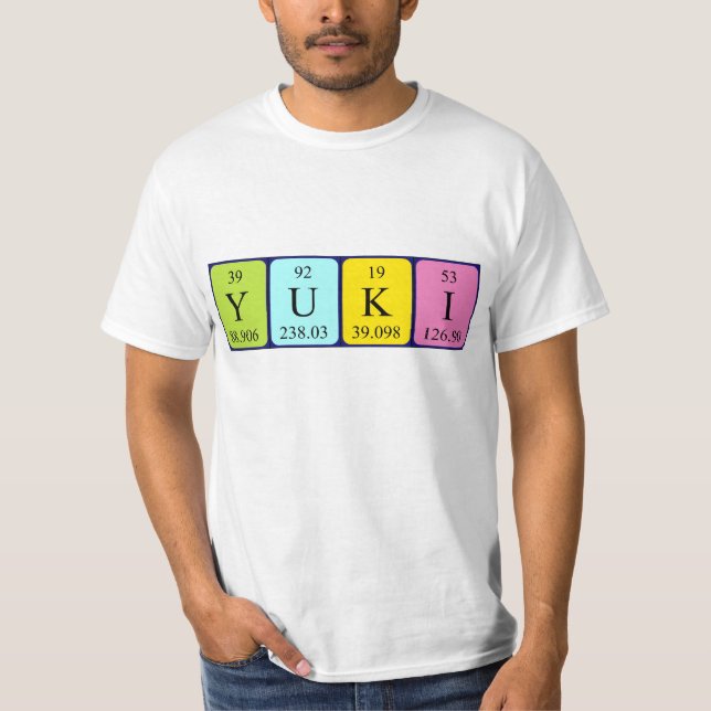 Camisa de nombre de tabla periódica Yuki (Anverso)