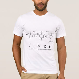 Camisa de nombre del péptido de Vince