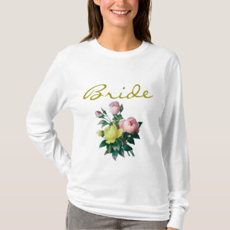 camisa de novia con flores de rosa vintage rosa y