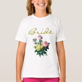 camisa de novia con flores rosadas y amarillas vin