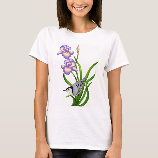 Camisa de pájaro de nuthatch con pechuga blanca (Anverso)