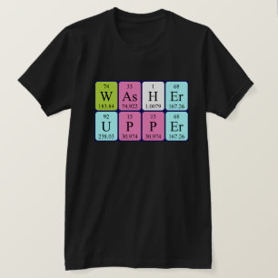 Camisa de palabras de tabla periódica de Washer
