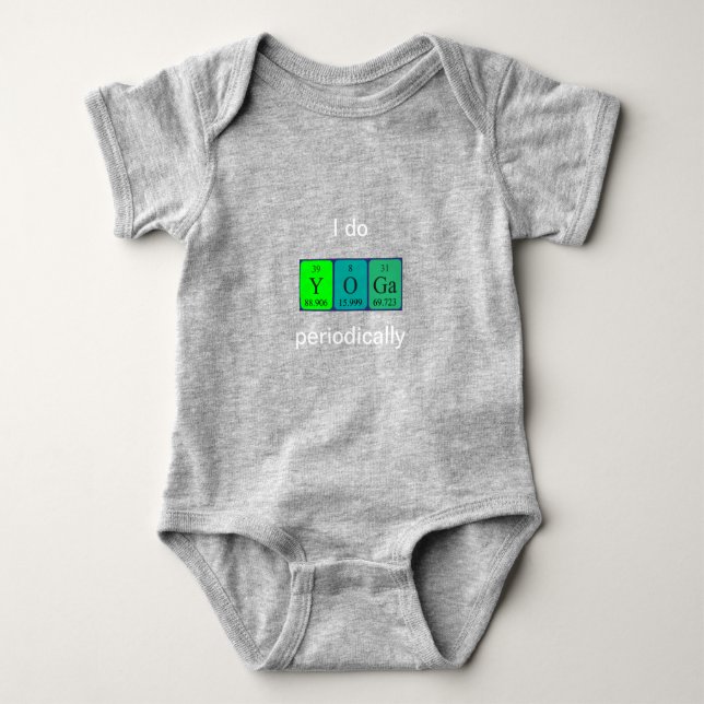 Camisa de palabras de tabla periódica de yoga 5 (Anverso)