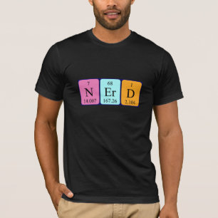 Camisa de palabras de tabla periódica Nerd
