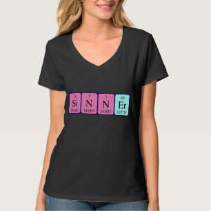 Camisa de palabras de tabla periódica Sinner