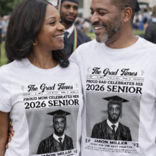 Camisa de periódico de graduación, madre orgullosa