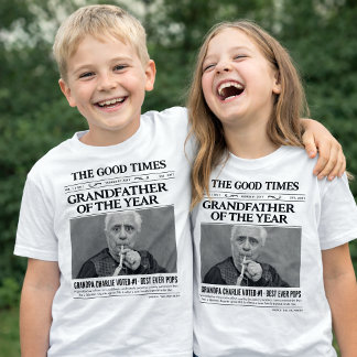 Camisa de periódico personalizada, abuelo del año