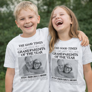 Camisa de periódico personalizada, abuelos del año